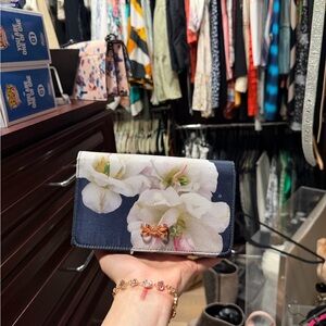 Ted Baker London Navy and White Floral Wallet